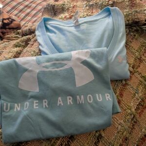 Under Armour Sky Blue Tee with White Logo